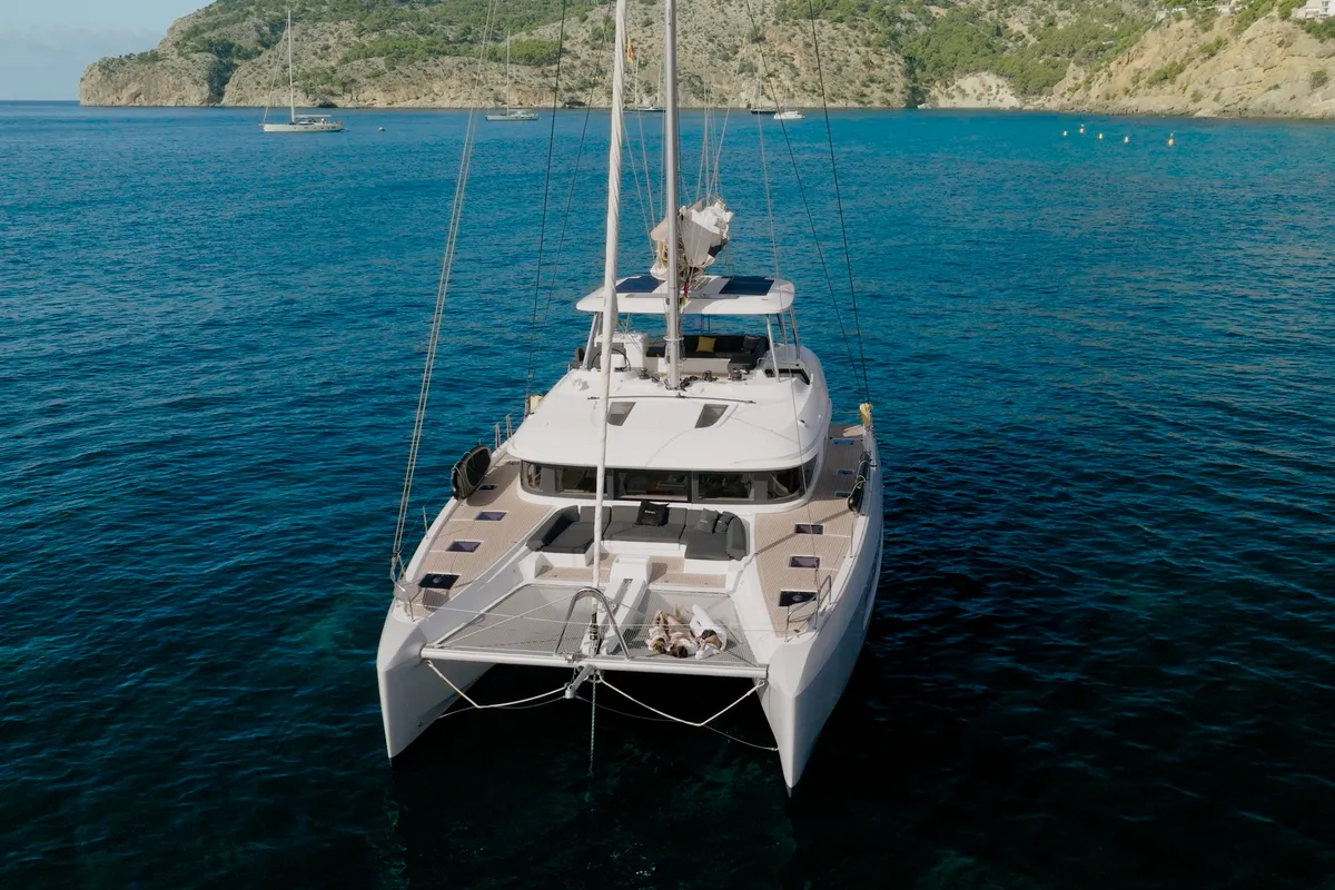 Exterior view of TriWing Carida, a Lagoon 55 catamaran at Grad Kaštela, Croatia