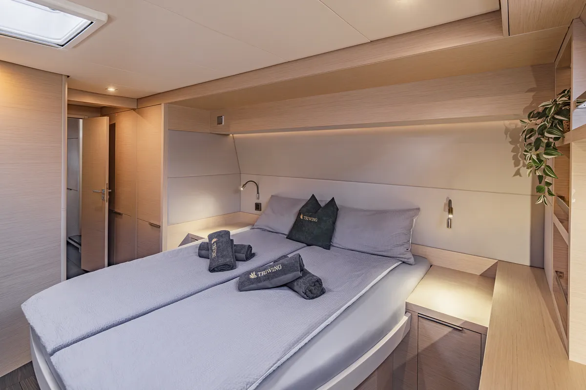 Cabin on TriWing Carida, a Lagoon 55 catamaran at Grad Kaštela, Croatia