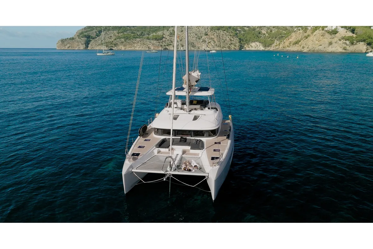 Exterior view of TriWing Carida, a Lagoon 55 catamaran at Grad Kaštela, Croatia