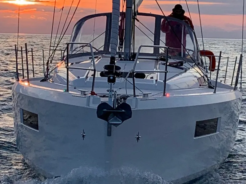 Exterior view of Celine, a Jeanneau Sun Odyssey 440 sailboat at Kontokali, Greece