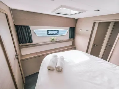 Premium +, a Fountaine Pajot Tanna 47 catamaran at Ribishi, Saint Vincent and the Grenadines