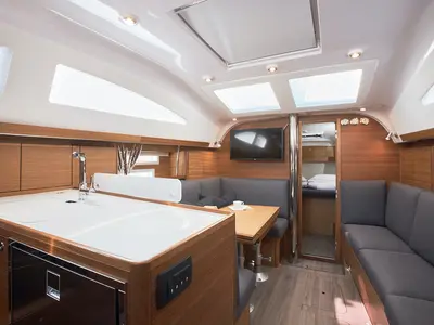Salon of Finola, a Elan Impression 40.1 sailboat at Grad Kaštela, Croatia