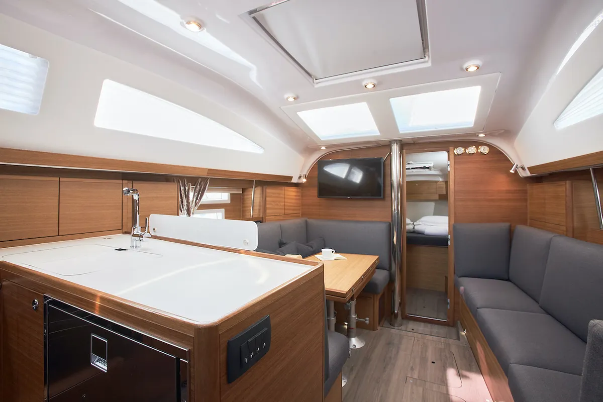 Salon of Finola, a Elan Impression 40.1 sailboat at Grad Kaštela, Croatia