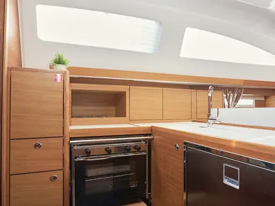 Galley of Finola, a Elan Impression 40.1 sailboat at Grad Kaštela, Croatia