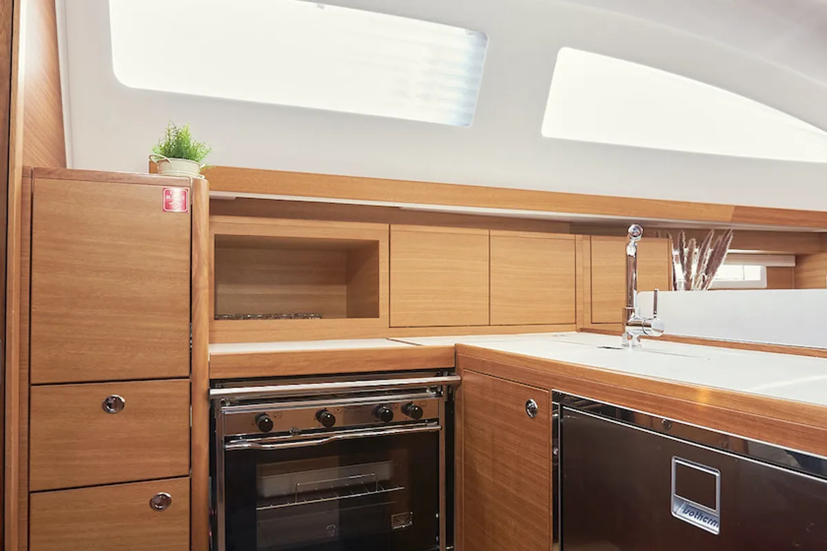 Galley of Finola, a Elan Impression 40.1 sailboat at Grad Kaštela, Croatia