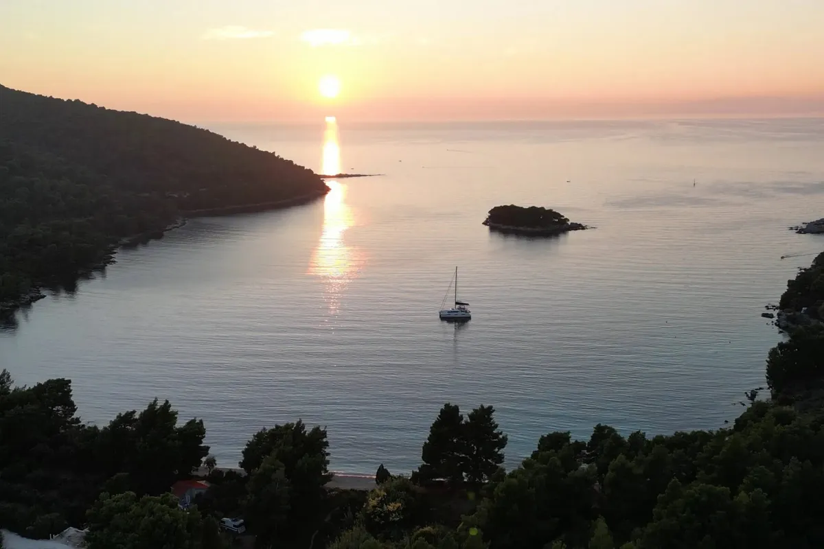 Exterior view of Active Cruises, a Lagoon 46 catamaran at Seget Donji, Croatia
