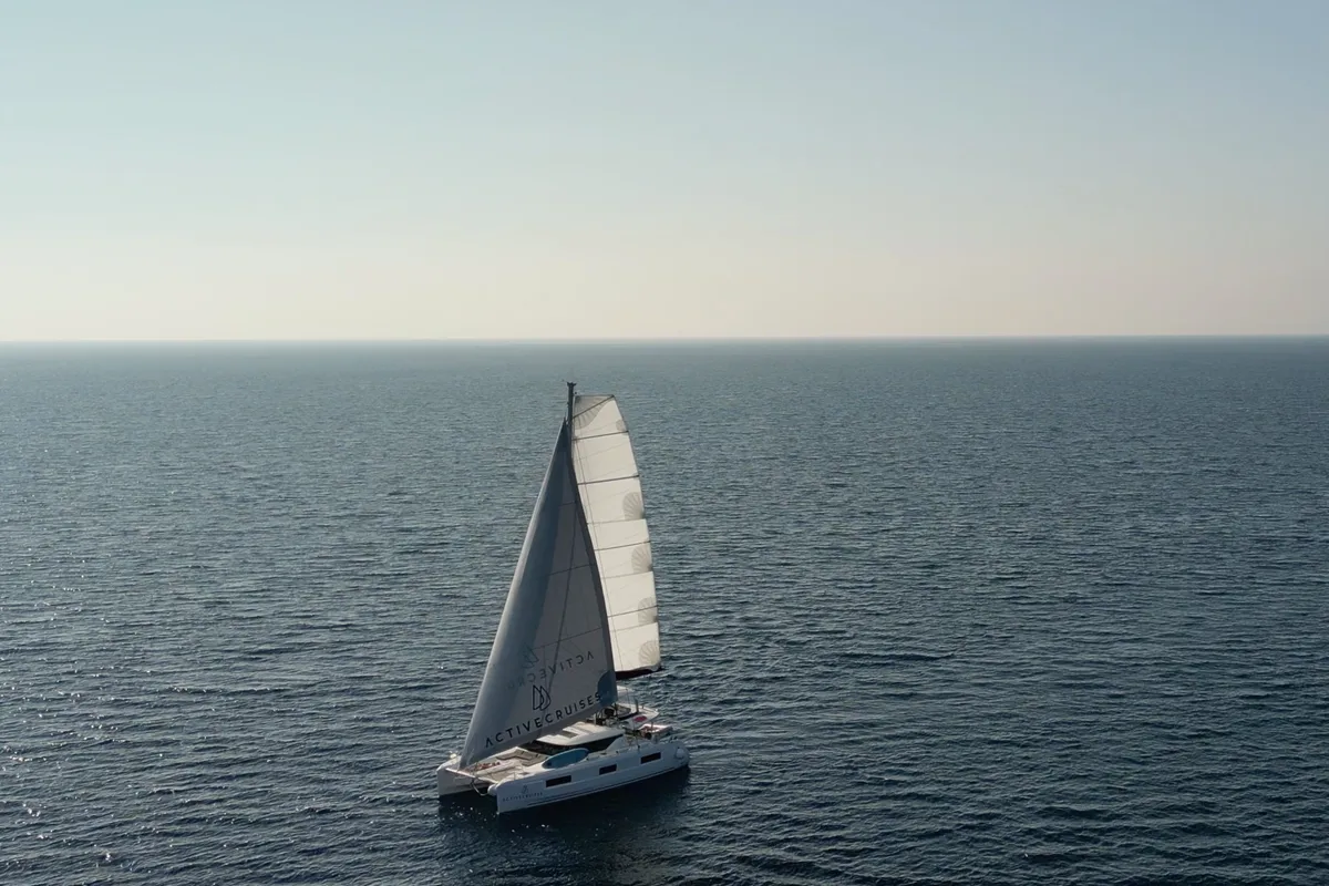 Exterior view of Active Cruises, a Lagoon 46 catamaran at Seget Donji, Croatia