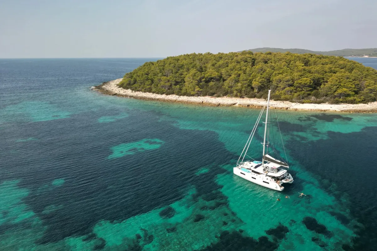 Exterior view of Active Cruises, a Lagoon 46 catamaran at Seget Donji, Croatia