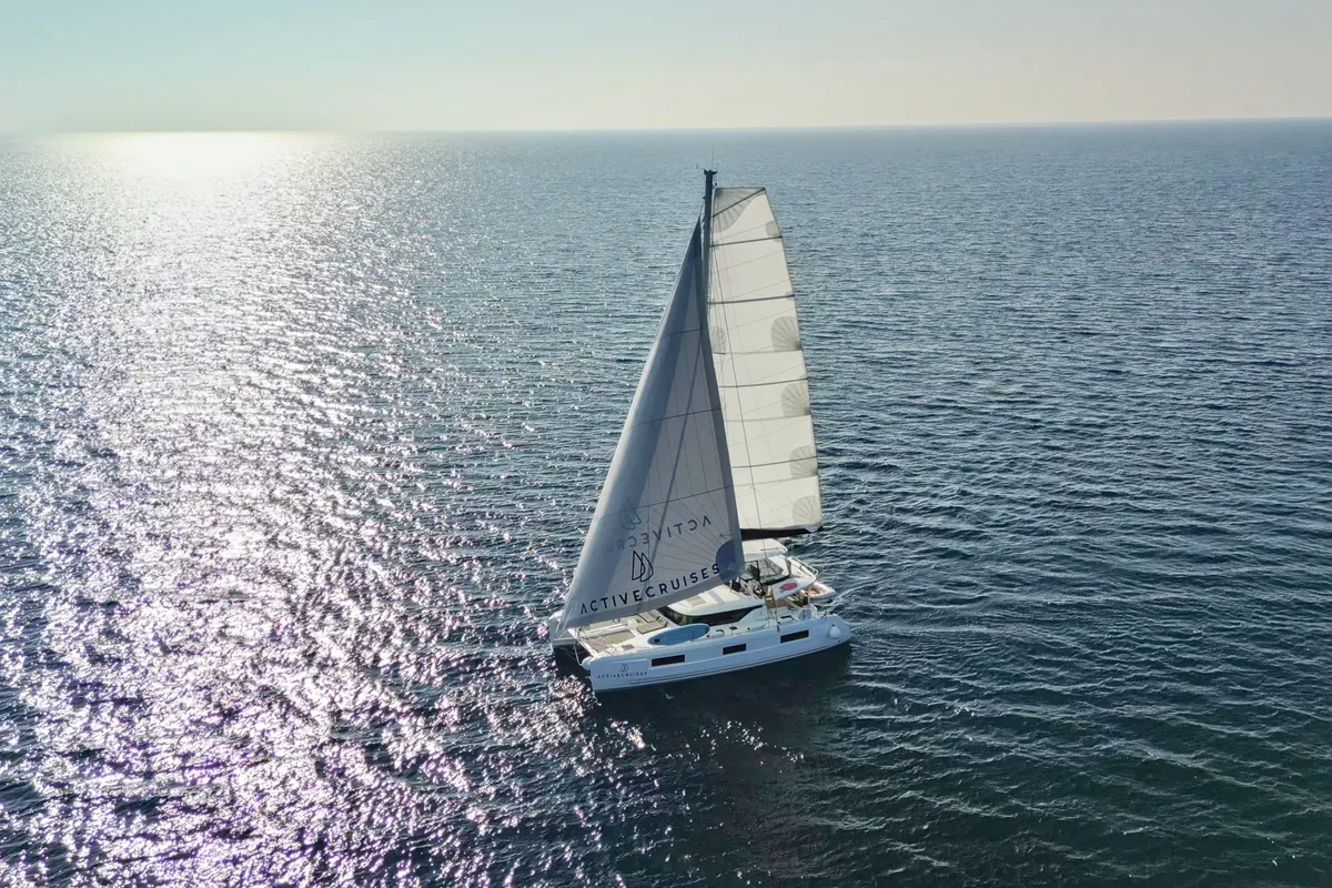 Exterior view of Active Cruises, a Lagoon 46 catamaran at Seget Donji, Croatia