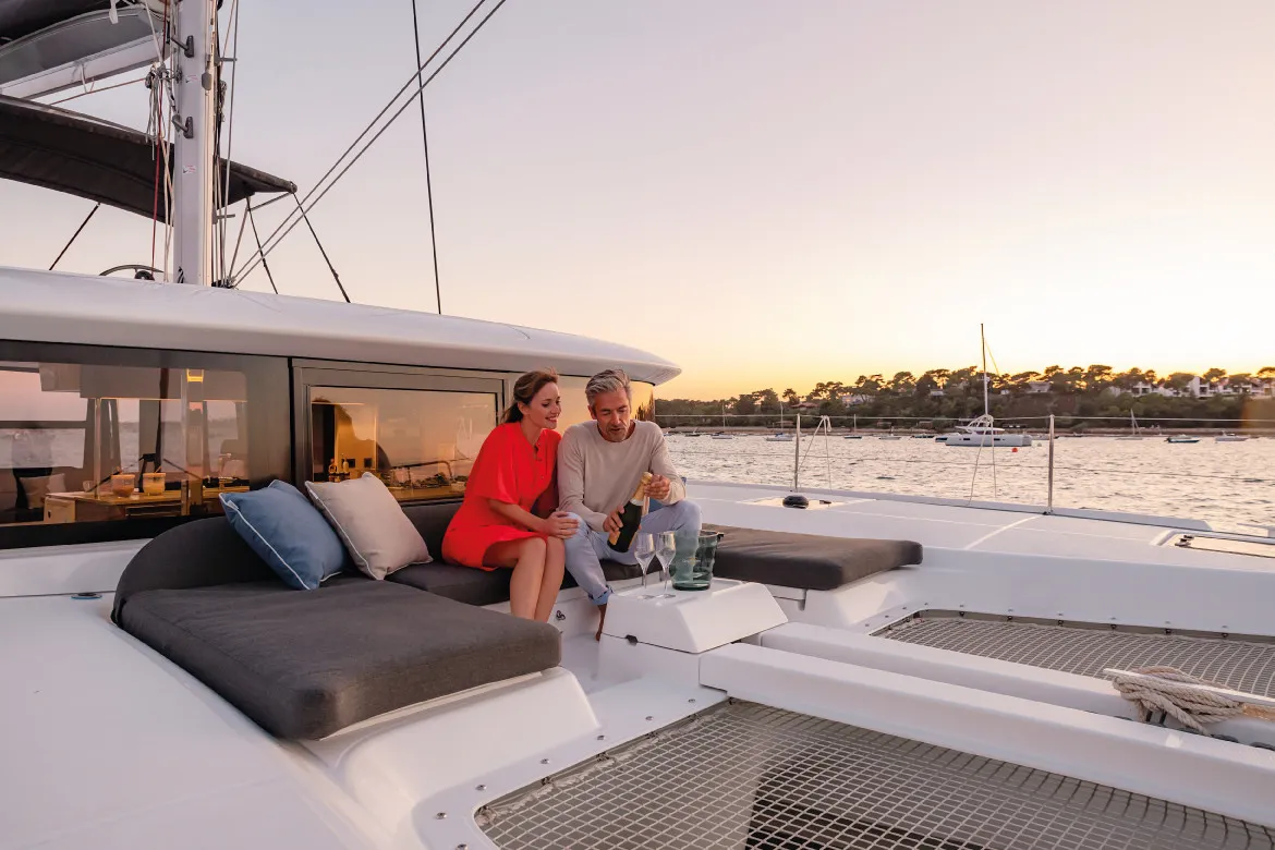 Deck of Active Cruises, a Lagoon 46 catamaran at Seget Donji, Croatia