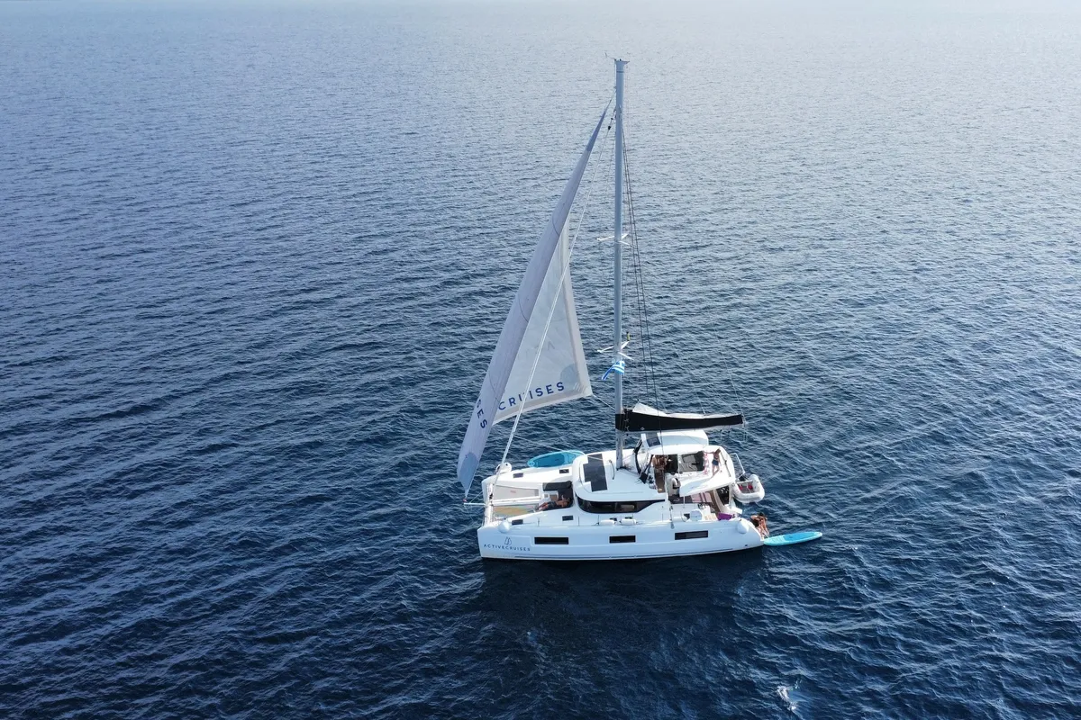 Exterior view of Active Cruises, a Lagoon 46 catamaran at Seget Donji, Croatia