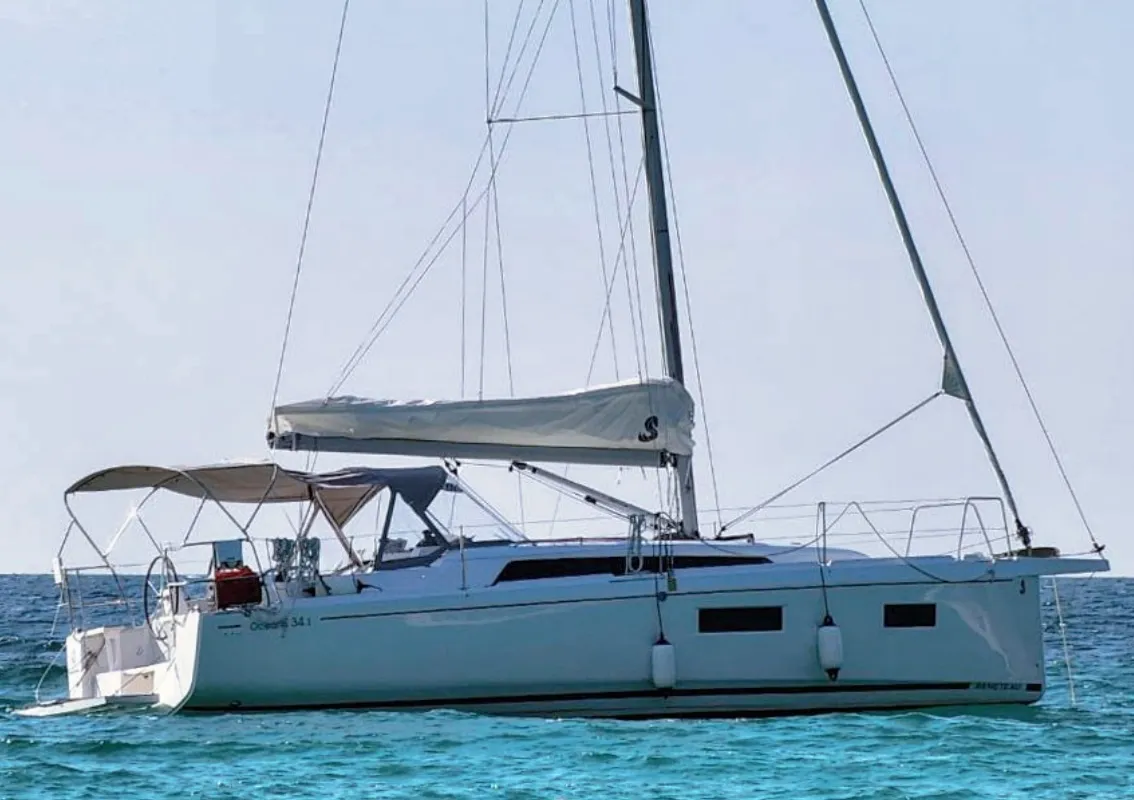 Exterior view of Philosophie, a Beneteau Oceanis 34.1 sailboat at Mai Khao, Thailand