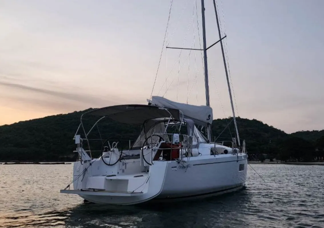 Exterior view of Philosophie, a Beneteau Oceanis 34.1 sailboat at Mai Khao, Thailand