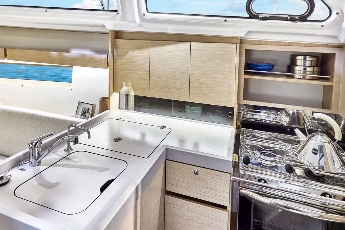Galley of Philosophie, a Beneteau Oceanis 34.1 sailboat at Mai Khao, Thailand