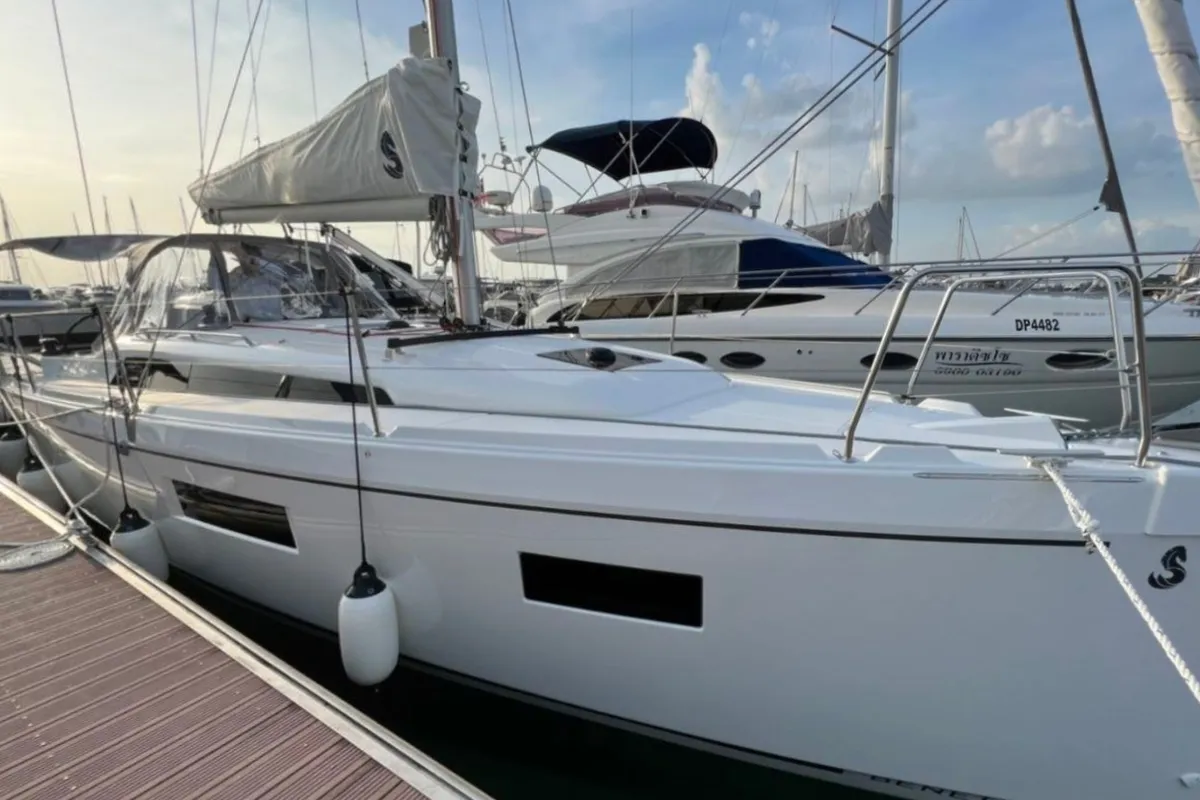 Exterior view of Philosophie, a Beneteau Oceanis 34.1 sailboat at Mai Khao, Thailand