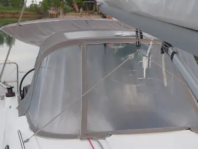 Deck of Philosophie, a Beneteau Oceanis 34.1 sailboat at Mai Khao, Thailand