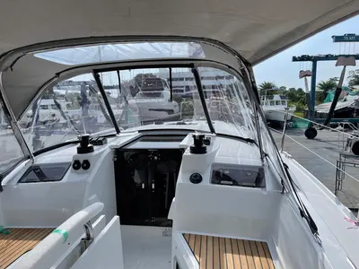 Cockpit of Philosophie, a Beneteau Oceanis 34.1 sailboat at Mai Khao, Thailand