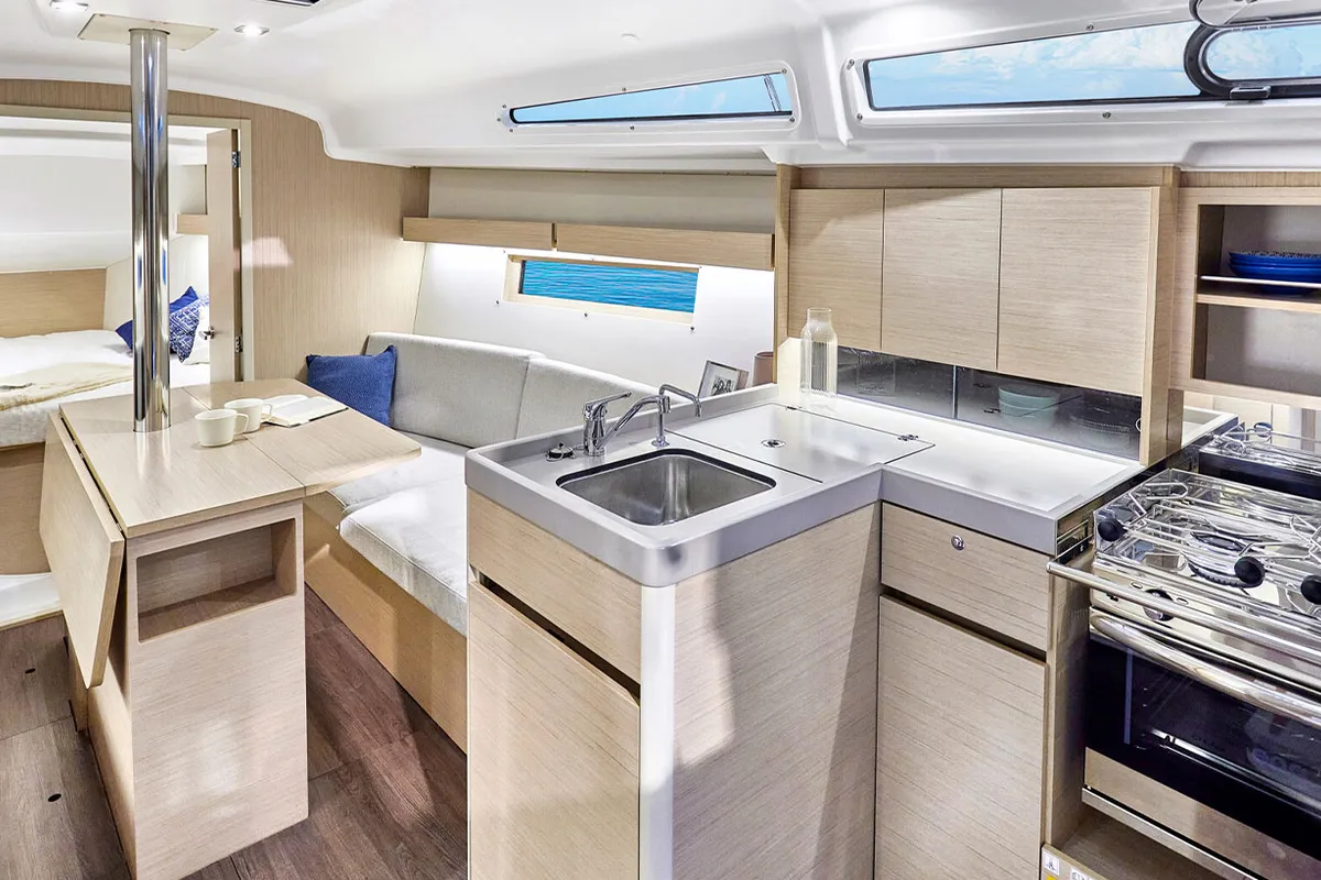 Galley of Philosophie, a Beneteau Oceanis 34.1 sailboat at Mai Khao, Thailand