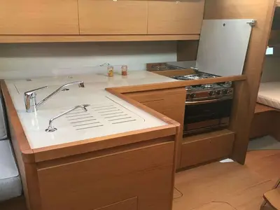 Galley of Mitoalla, a Dufour 390 sailboat at es Jonquet, Spain