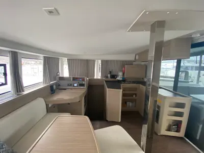 Salon of Brunhilde, a Lagoon 42 catamaran at Trogir, Croatia