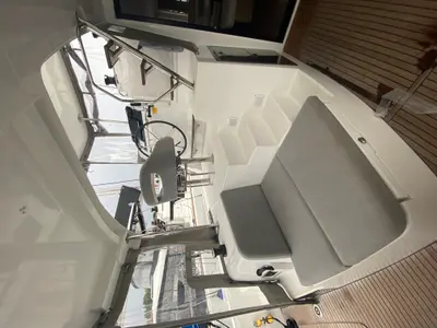 Cockpit of Brunhilde, a Lagoon 42 catamaran at Trogir, Croatia