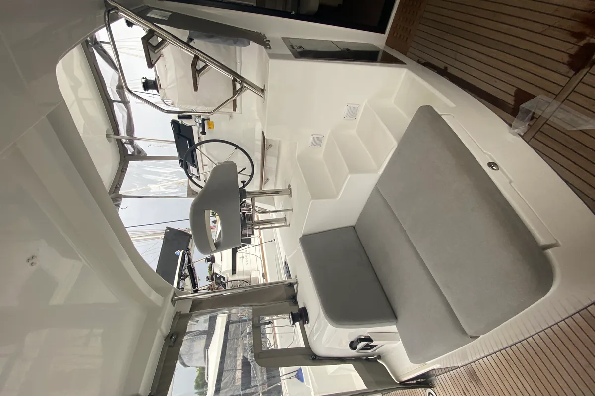 Cockpit of Brunhilde, a Lagoon 42 catamaran at Trogir, Croatia