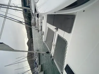 Deck of Brunhilde, a Lagoon 42 catamaran at Trogir, Croatia