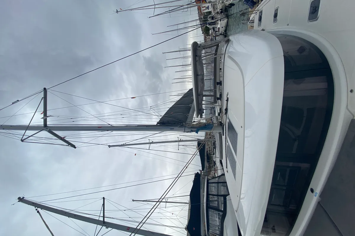 Exterior view of Brunhilde, a Lagoon 42 catamaran at Trogir, Croatia