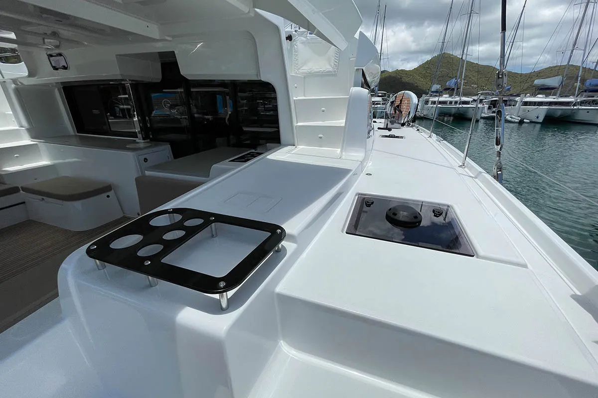 Cockpit of Sunniva II, a Lagoon 46 catamaran at Athens, Greece