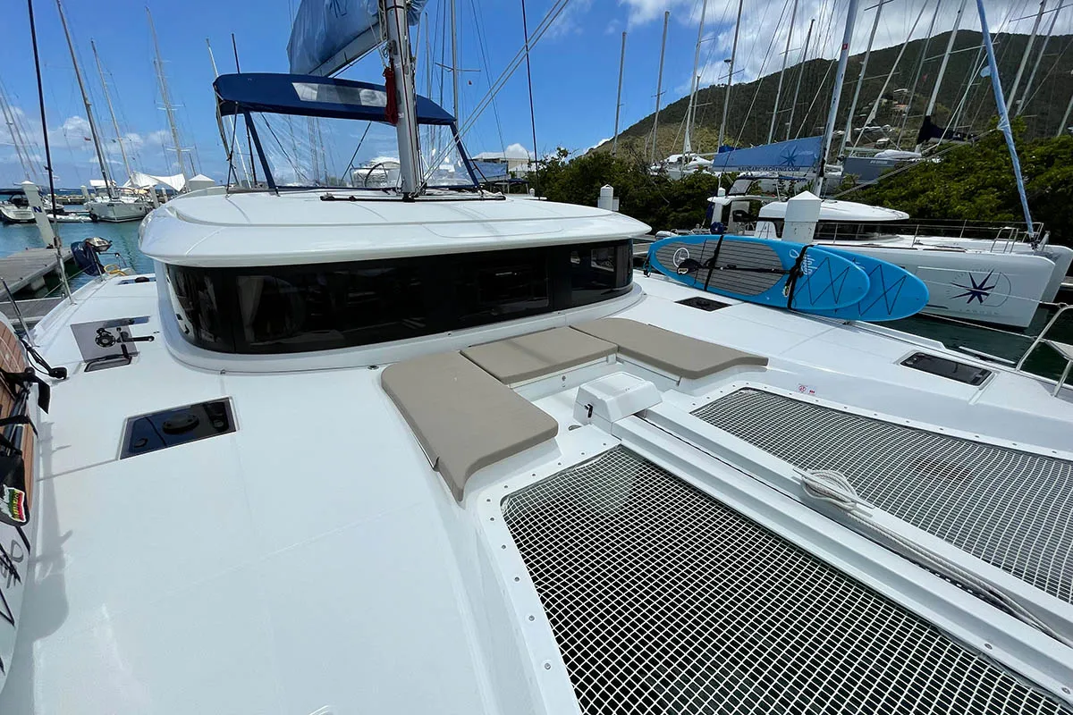 Deck of Sunniva II, a Lagoon 46 catamaran at Athens, Greece