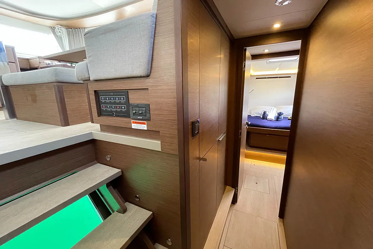 Cabin on Sunniva II, a Lagoon 46 catamaran at Athens, Greece