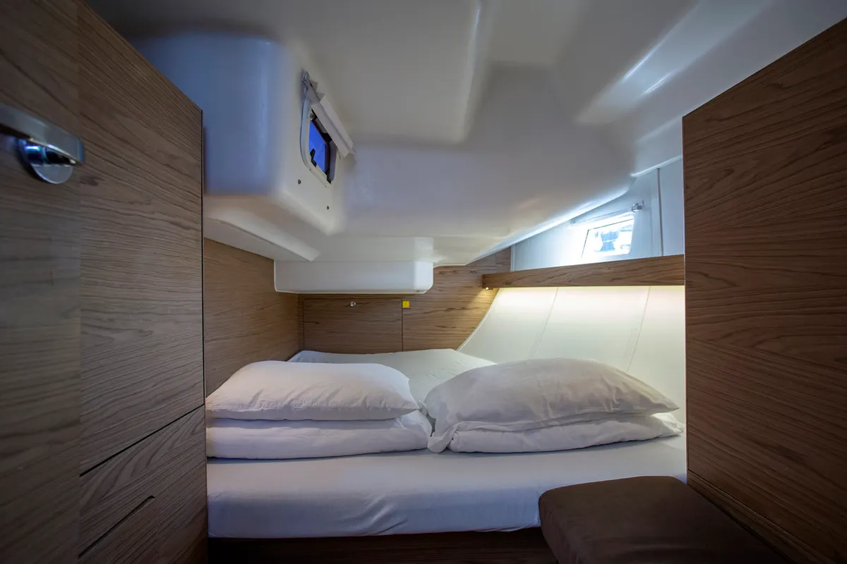 Cabin on Tightrope, a Elan Impression 45 sailboat at Grad Pula, Croatia