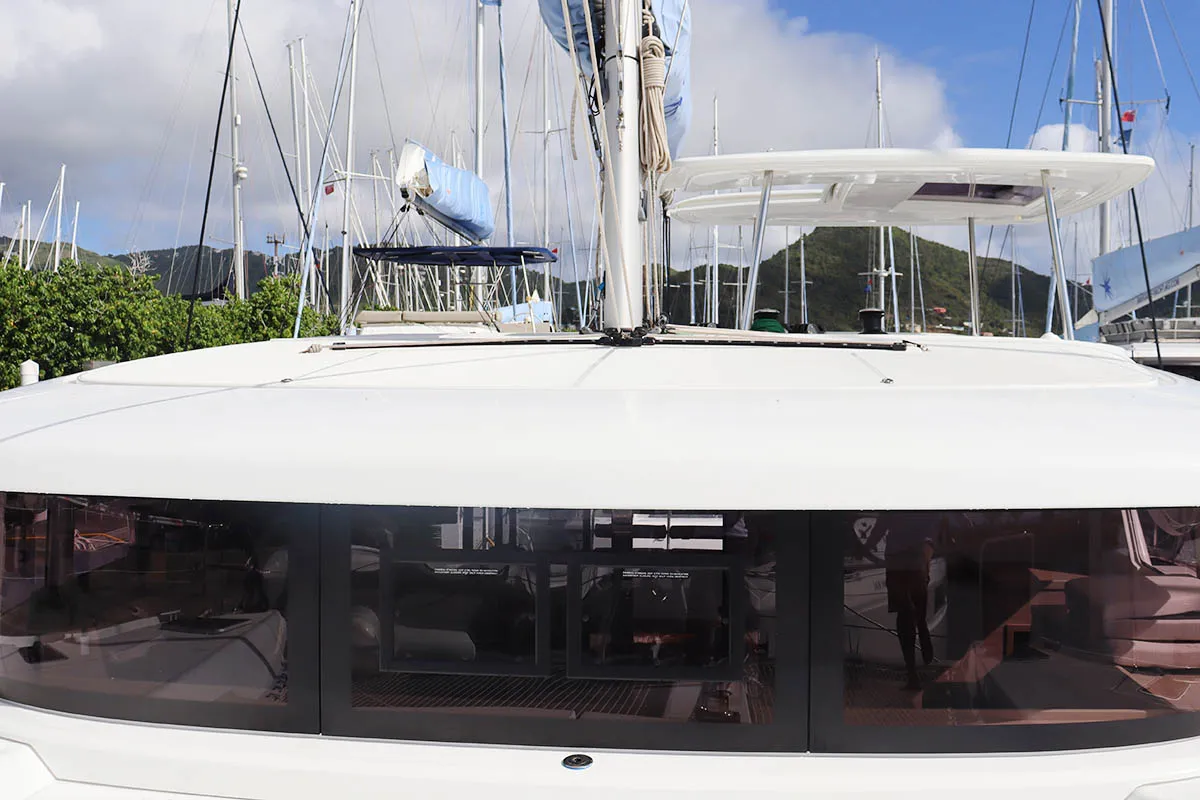 Deck of Lorelei, a Lagoon 42 catamaran at Road Town, British Virgin Islands