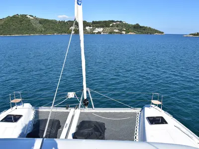 Deck of Antel, a Lagoon 42 catamaran at Athens, Greece