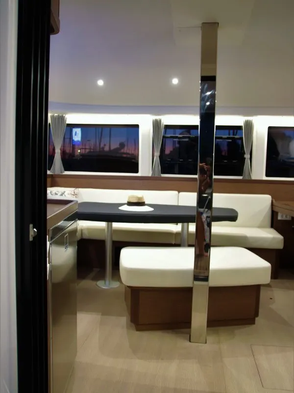 Salon of Antel, a Lagoon 42 catamaran at Athens, Greece