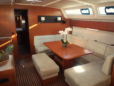 Salon of Lina, a Bavaria Cruiser 51 sailboat at Athens, Greece