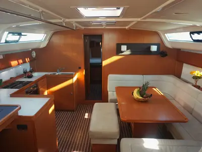 Galley of Lina, a Bavaria Cruiser 51 sailboat at Athens, Greece