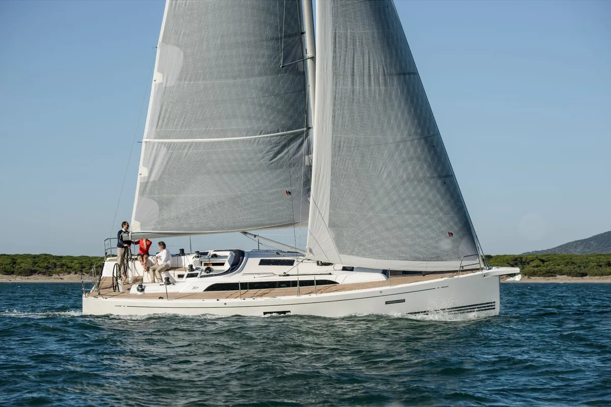Calliope, a X-Yachts X4³ sailboat at Lavrion, Greece