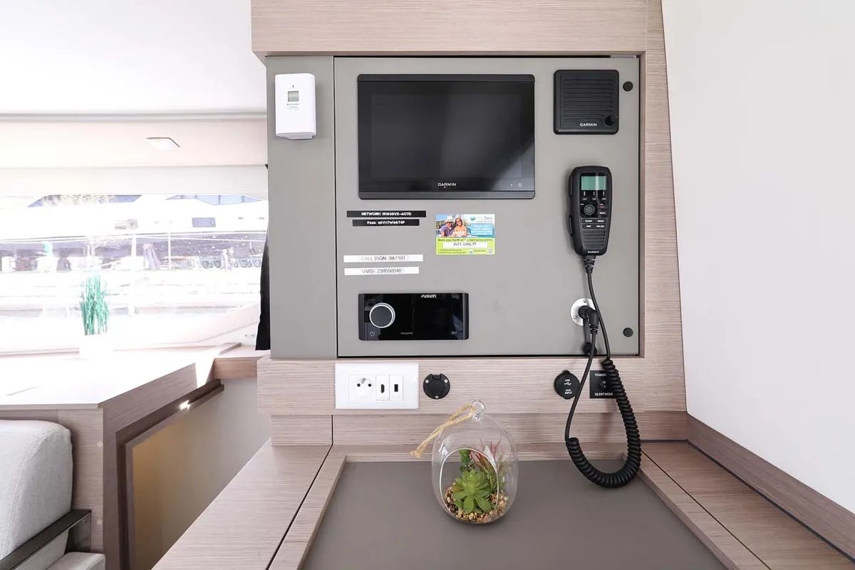 Chilli, a Fountaine Pajot Isla 40 catamaran at Grad Trogir, Croatia
