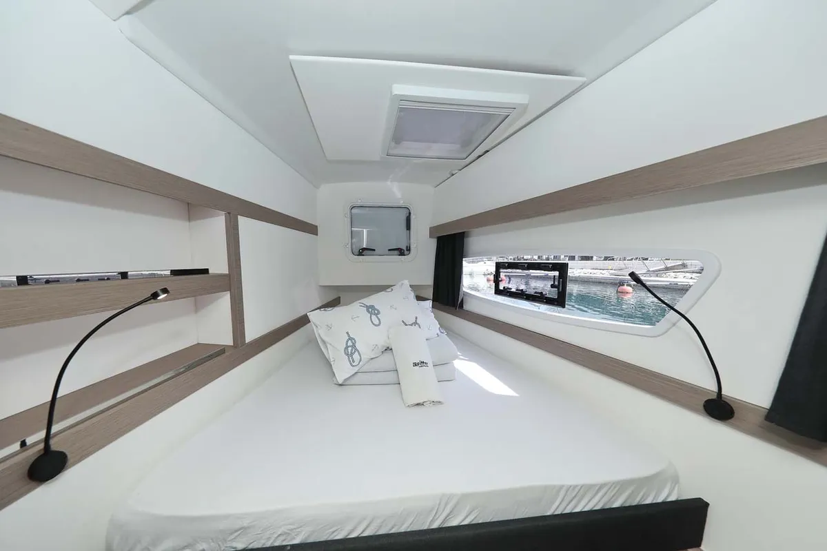 Cabin on Chilli, a Fountaine Pajot Isla 40 catamaran at Grad Trogir, Croatia