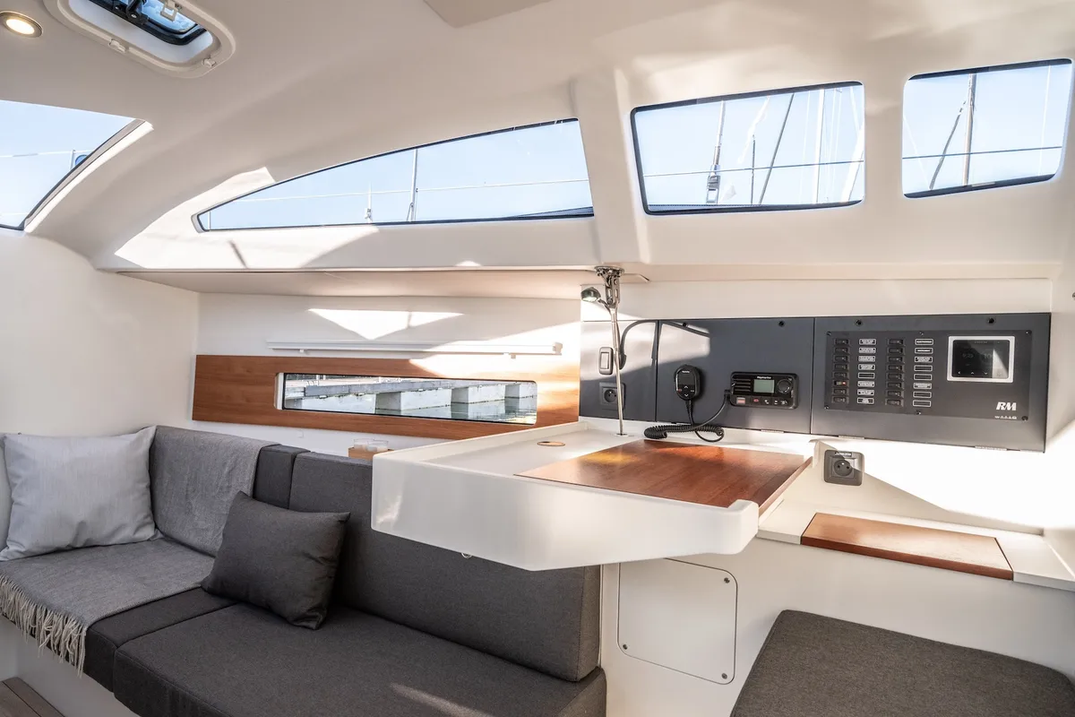Salon of Kairos, a RM 1080 sailboat at La Trinité-sur-Mer, France
