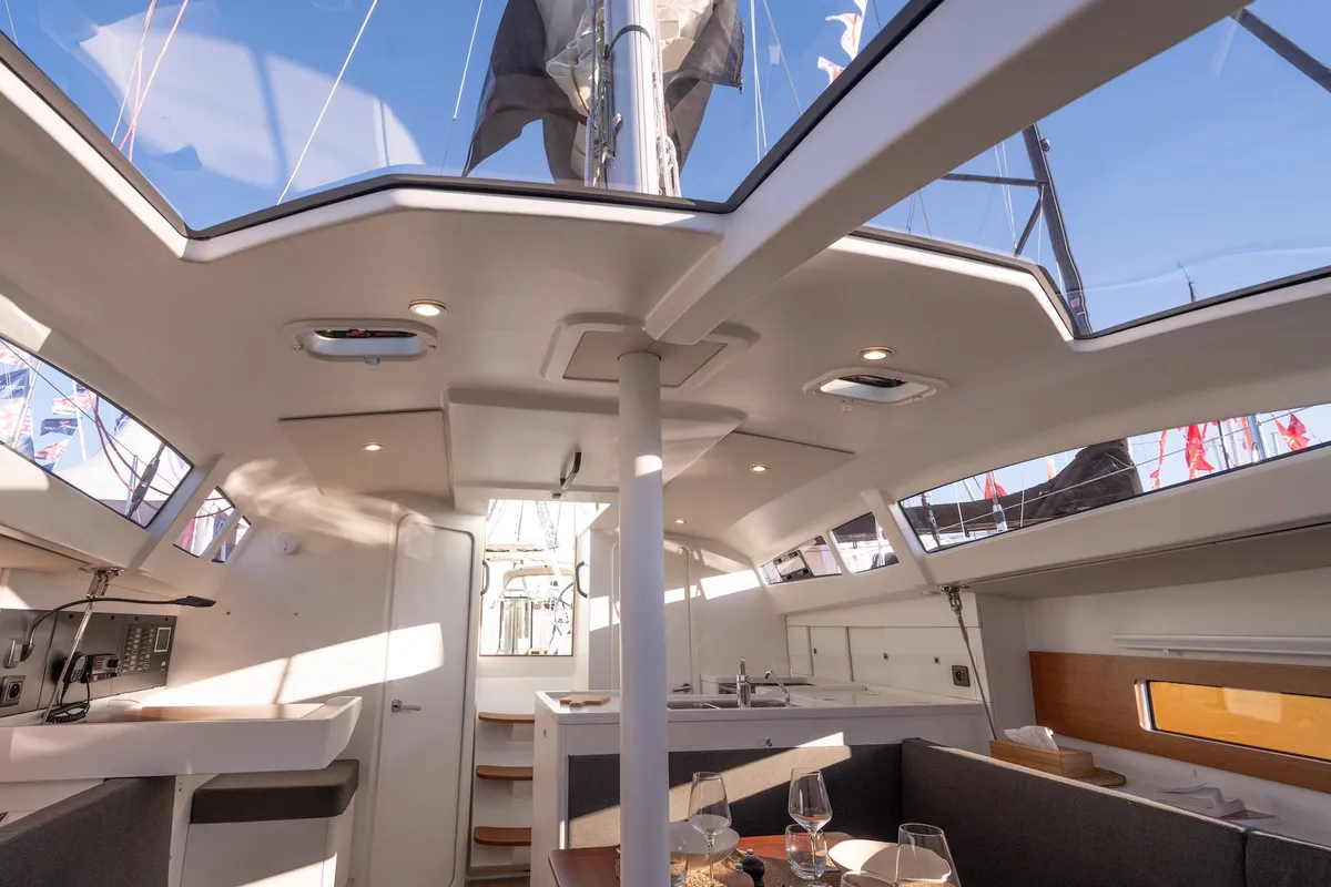 Salon of Kairos, a RM 1080 sailboat at La Trinité-sur-Mer, France