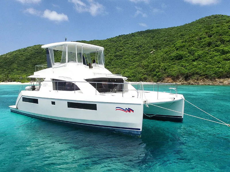 Exterior view of Moorings 433 PC Club, a Leopard 43 PC catamaran at Općina Marina, Croatia