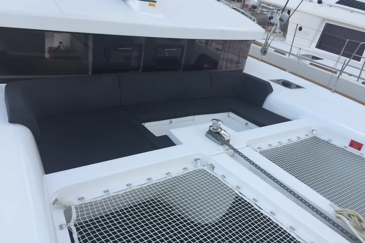 Deck of Toja, a Lagoon 450 Sport catamaran at Alameda, United States