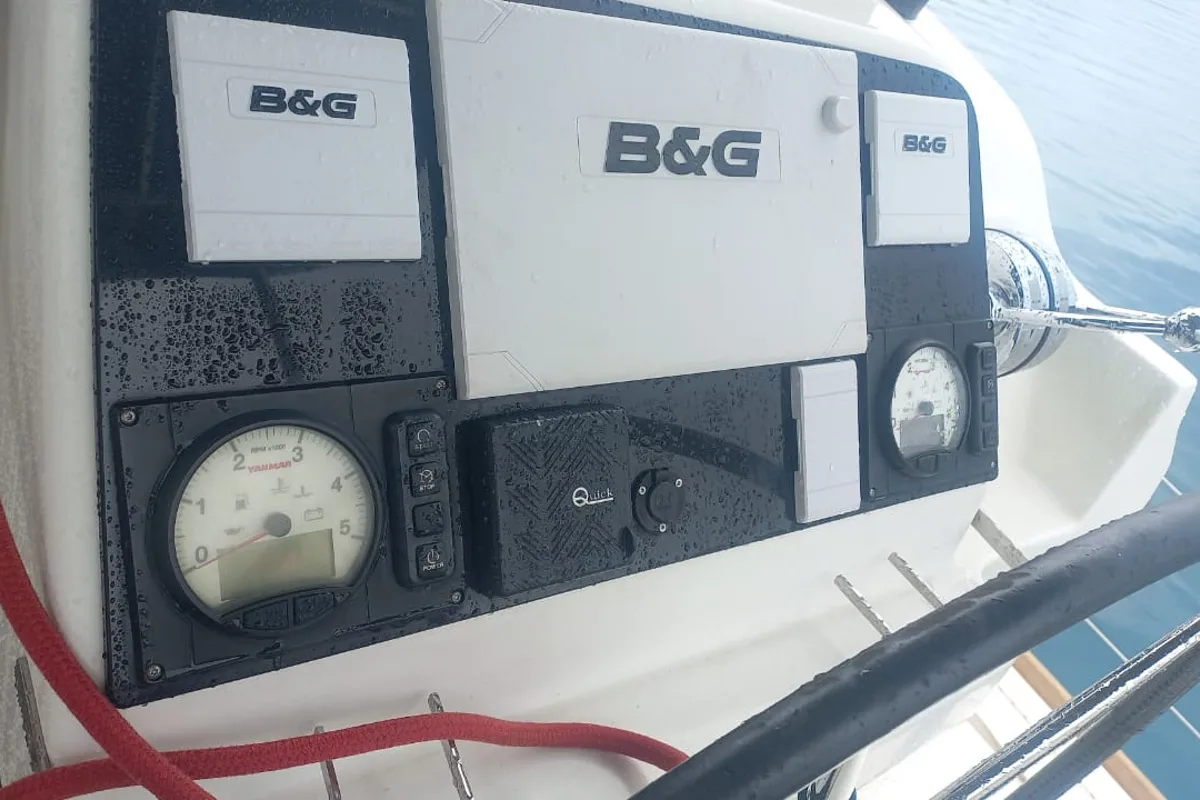 Cockpit of Toja, a Lagoon 450 Sport catamaran at Alameda, United States