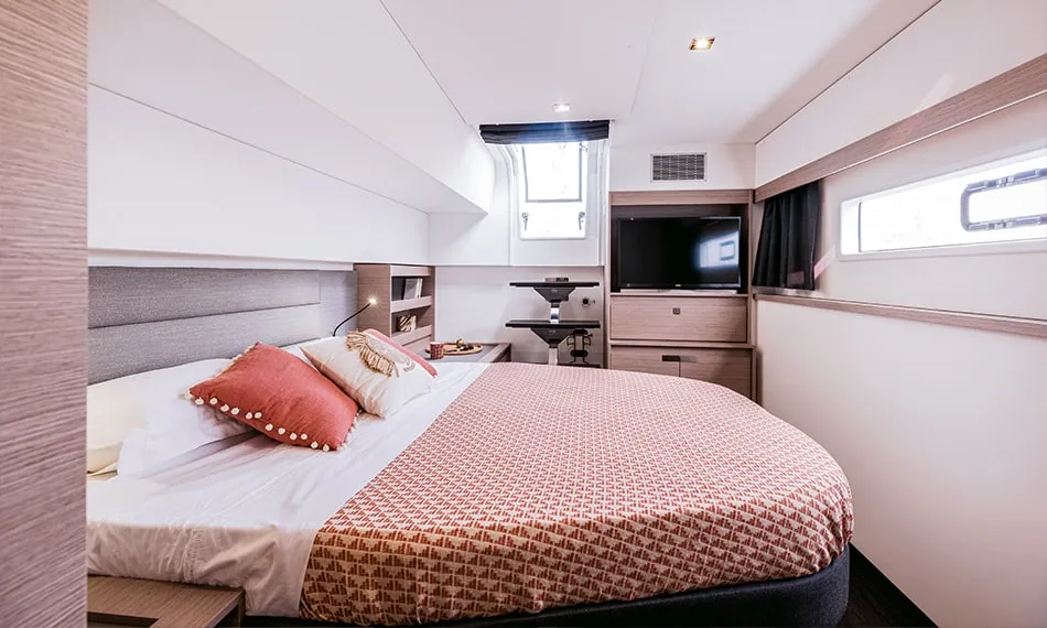 Cabin on ALTHEA, a Fountaine Pajot Aura 51 catamaran at Kalamata, Greece