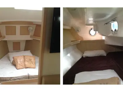 Cabin on Damis Jolie, a Delta 36 sailboat at Paraty, Brazil