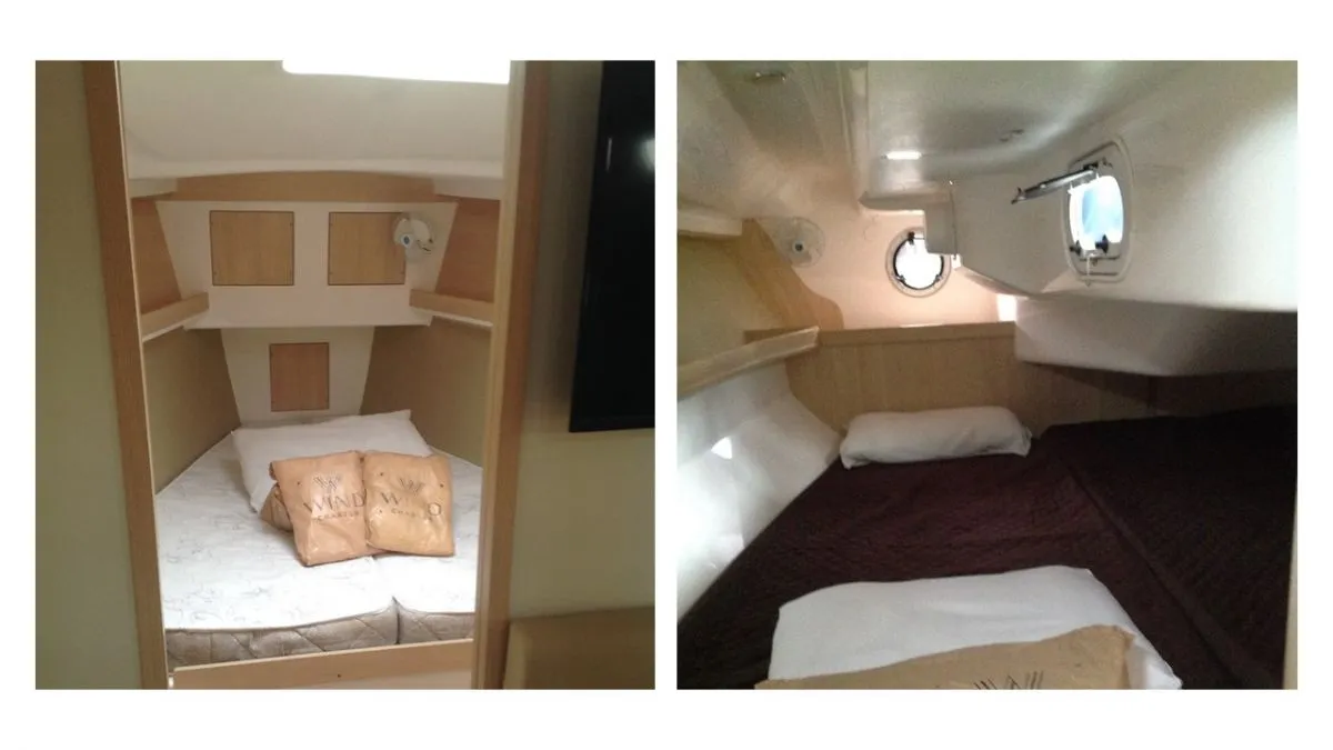 Cabin on Damis Jolie, a Delta 36 sailboat at Paraty, Brazil