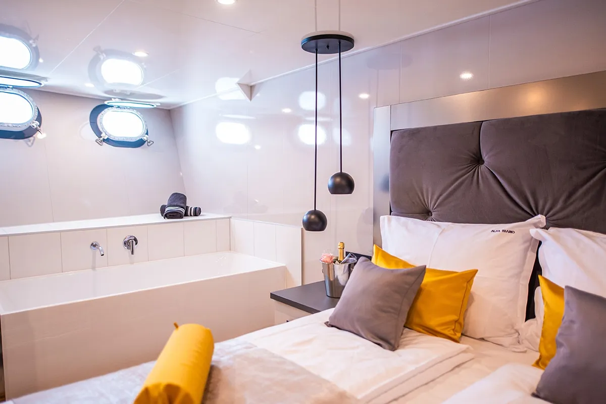 Cabin on Alfa Mario, a Gulet Motoryacht motor yacht at Split, Croatia
