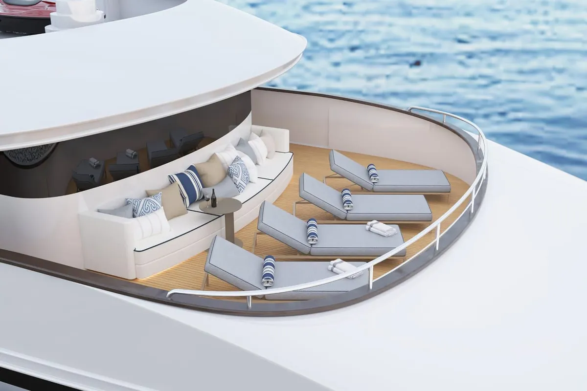 Deck of Alfa Mario, a Gulet Motoryacht motor yacht at Split, Croatia